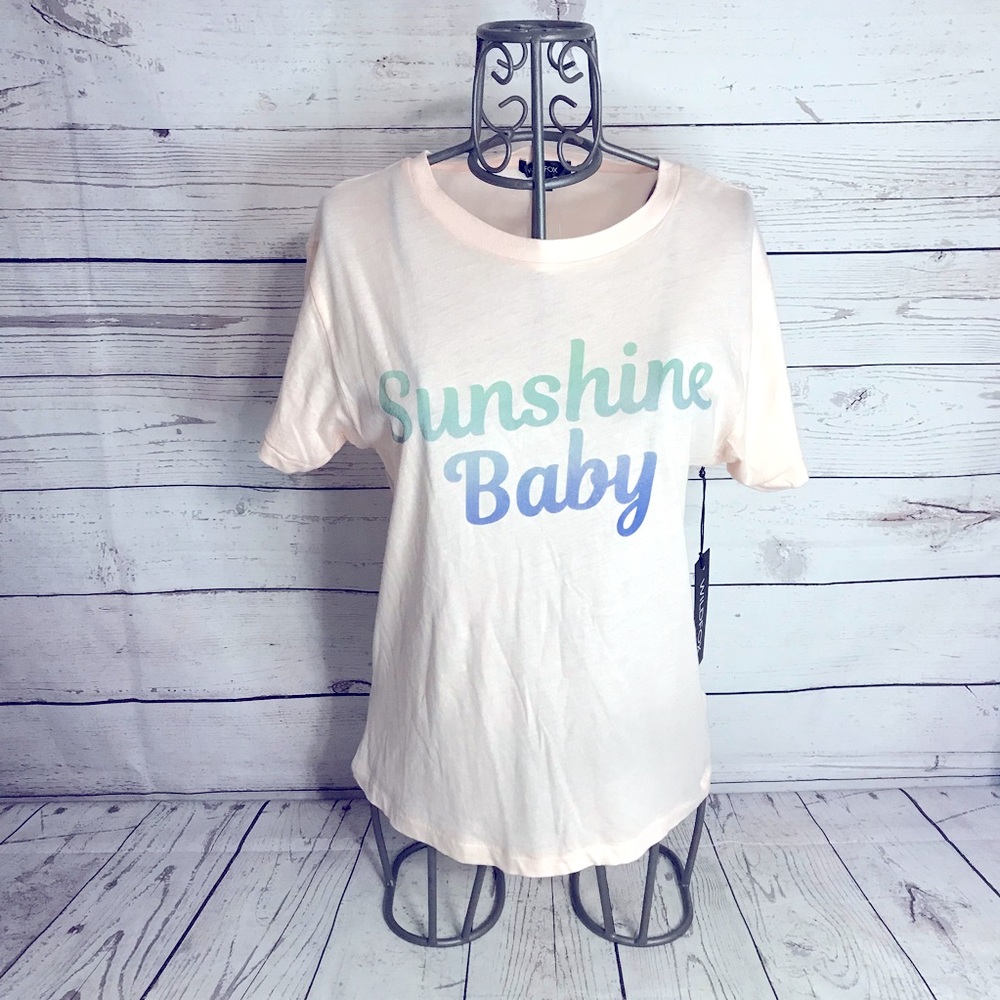Wildfox Pink Salt Sunshine Baby Tee Size Small - Picture 2 of 9